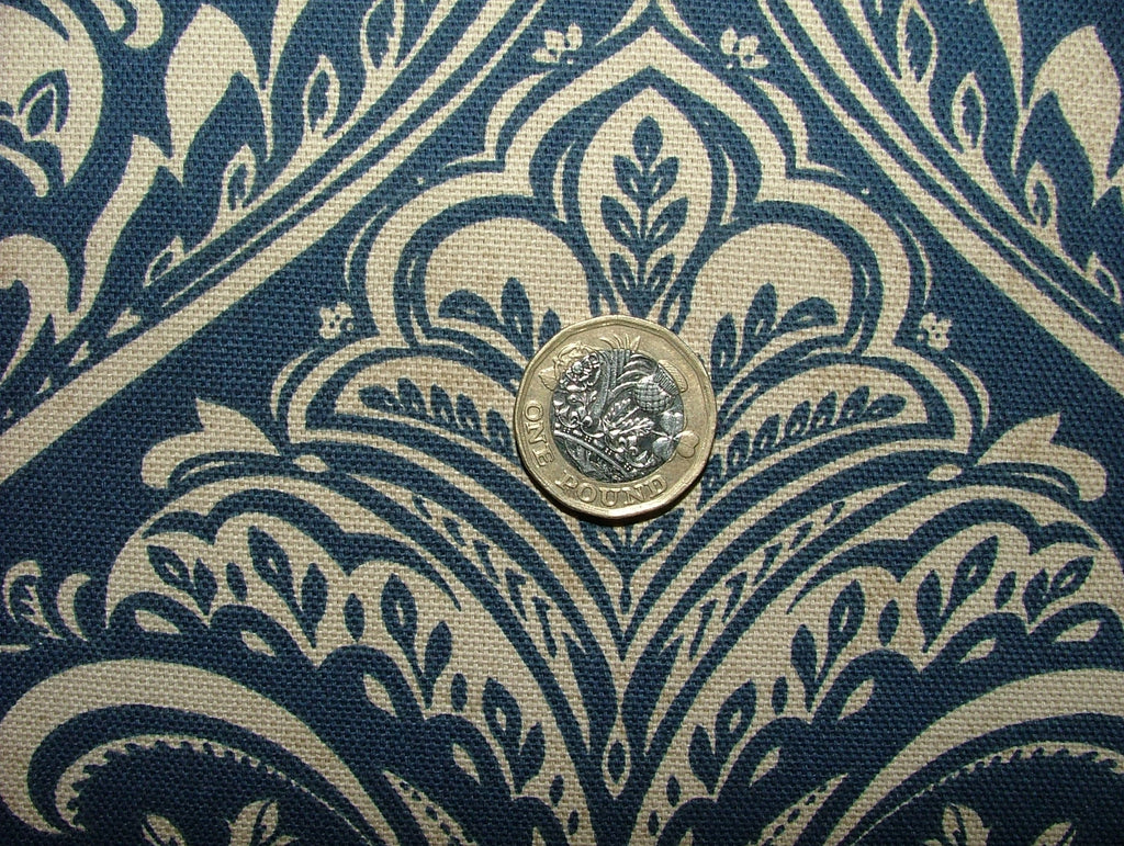 1.1m iLiv Hathaway Indigo Blue Cotton Curtain Upholstery Cushion Blind Fabric8