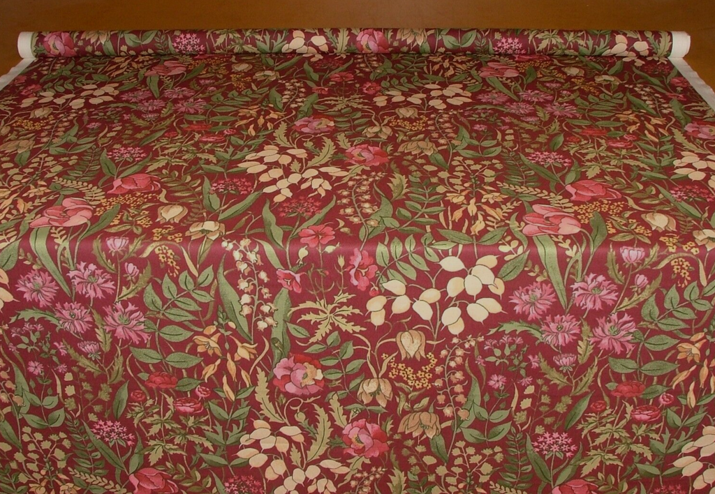 2.6 Metres iLiv Cotswold Claret Woven Cotton Fabric Cushion Curtain Upholstery