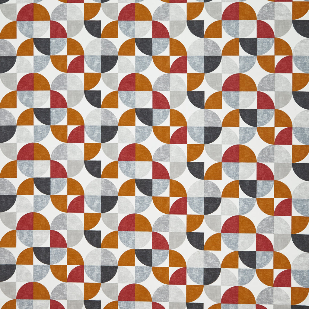 2 Metres iLiv Spiral Scarlet 100% Cotton Fabric Curtain Upholstery Cushion1