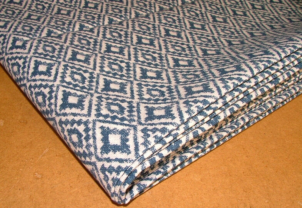 2.6 Metres iLiv Aztec Indigo Blue Woven Cotton Fabric Cushion Curtain