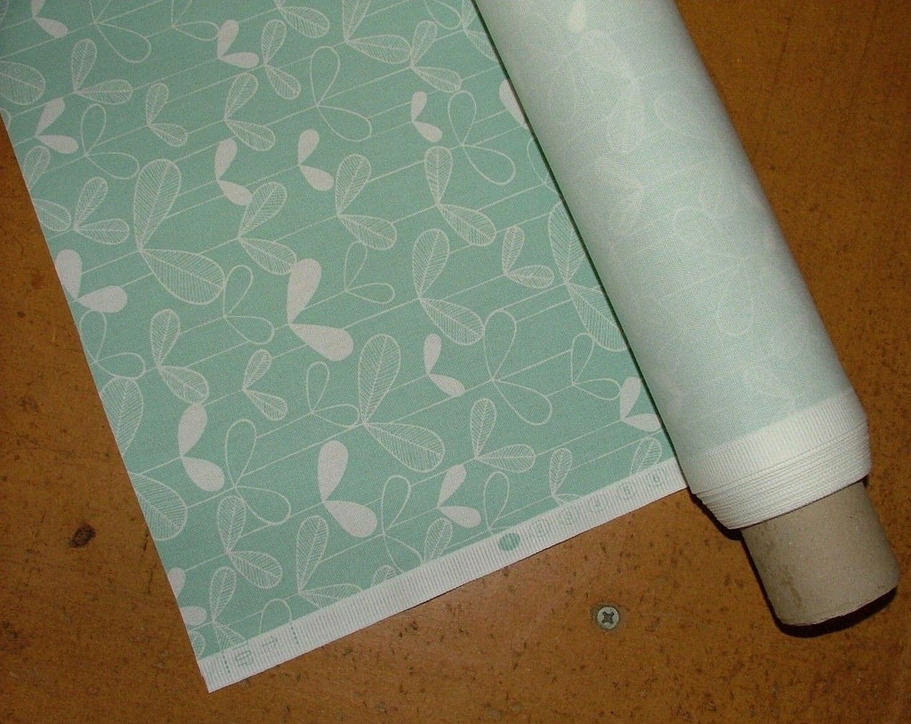 MissPrint Saplings Pale Aqua Scandi Cotton Curtain Upholstery Cushion Fabric