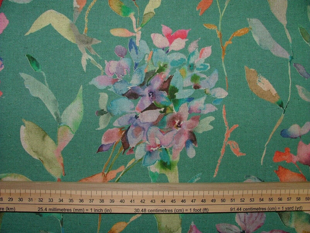 Hydrangea Linen And Cotton Blend Floral Fabric Curtain Cushion Upholstery