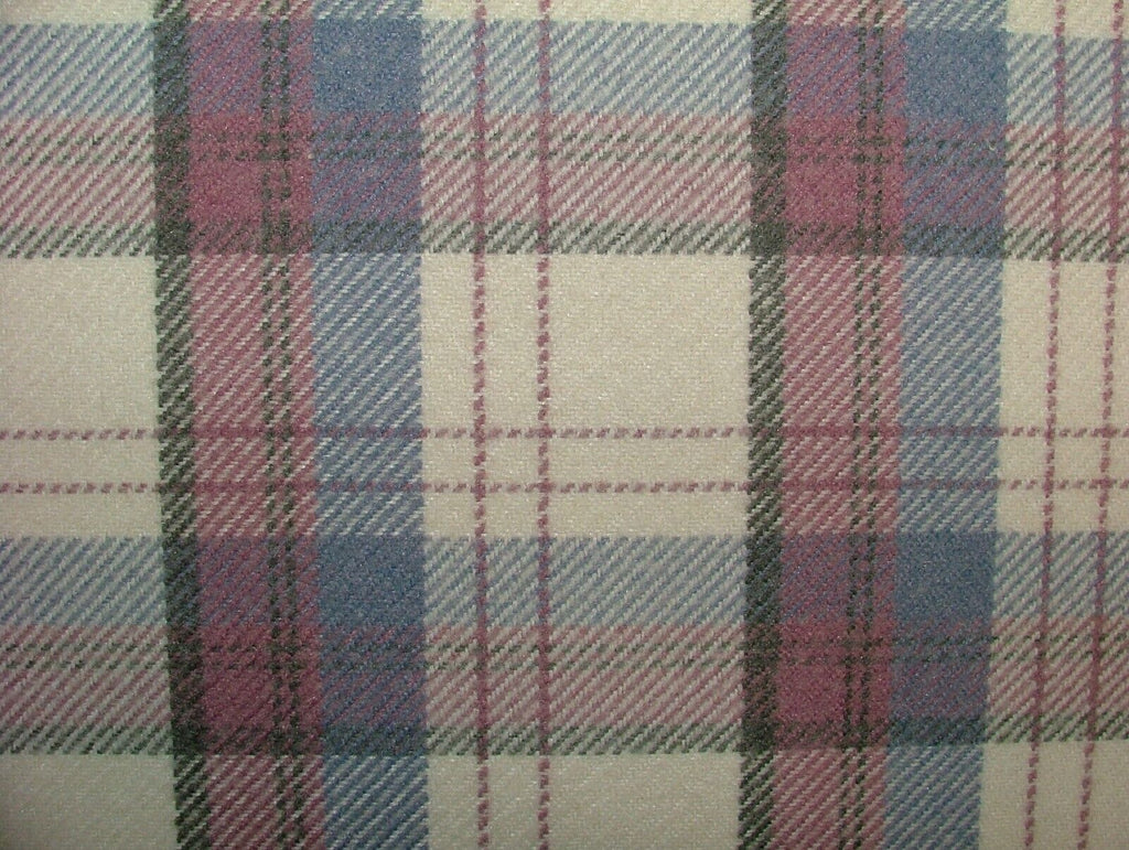 17 Metres Heather Lilac Wool Effect Tartan Upholstery Cushion Curtain Fabric