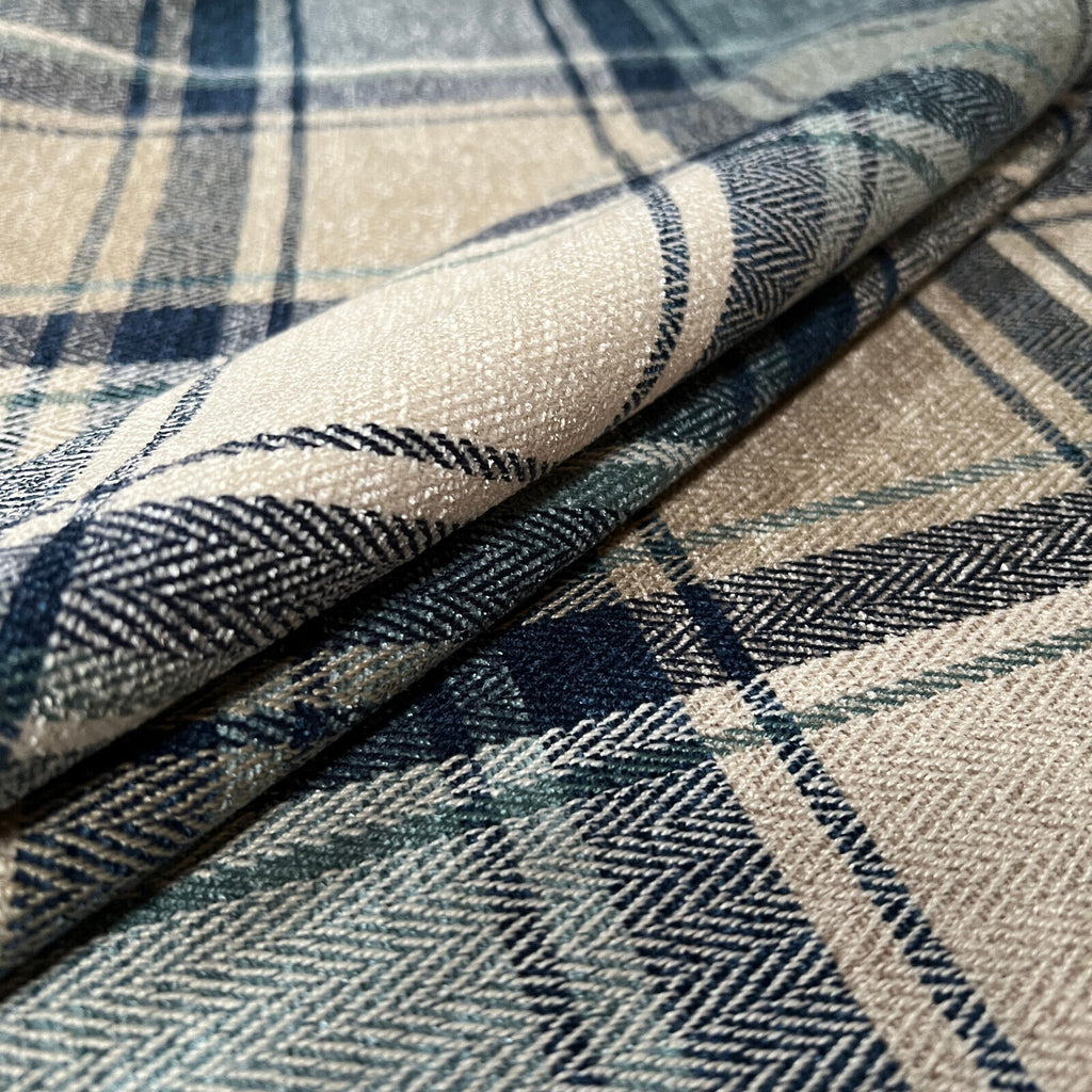 3.2 Metres iLiv Argyle Indigo Tartan Check Fabric Curtain Upholstery Cushion