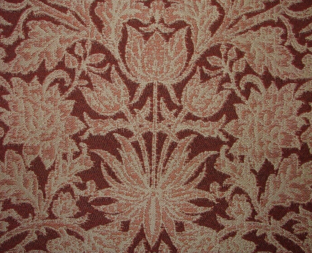 35 Metres Riverhill Claret Woven Jacquard Fabric Curtain Upholstery Cushion