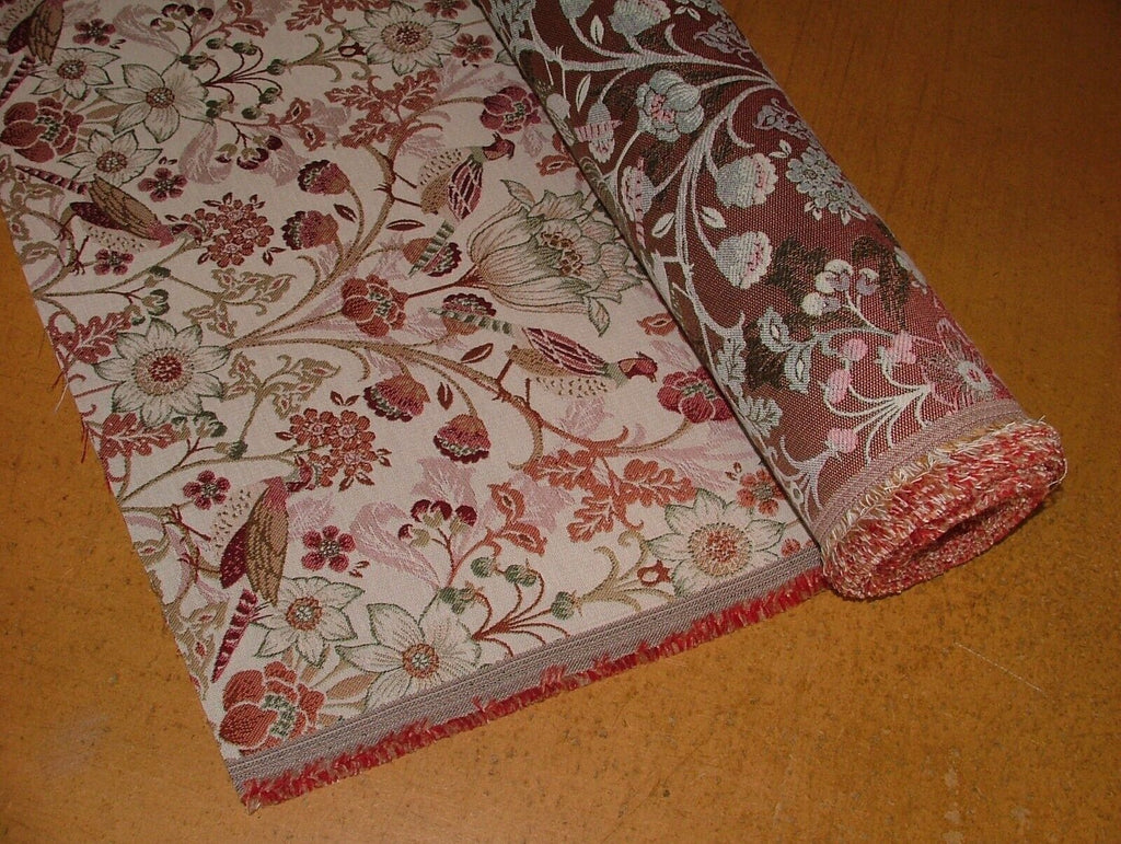 Morris Bird Terracotta Jacquard Fabric Curtain Upholstery Cushion Throw Use