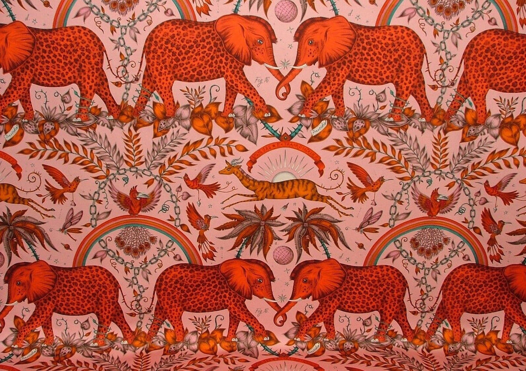 Emma J Shipley Fabric Zambezi Blush Cotton Curtain Upholstery Cushion  Fabric