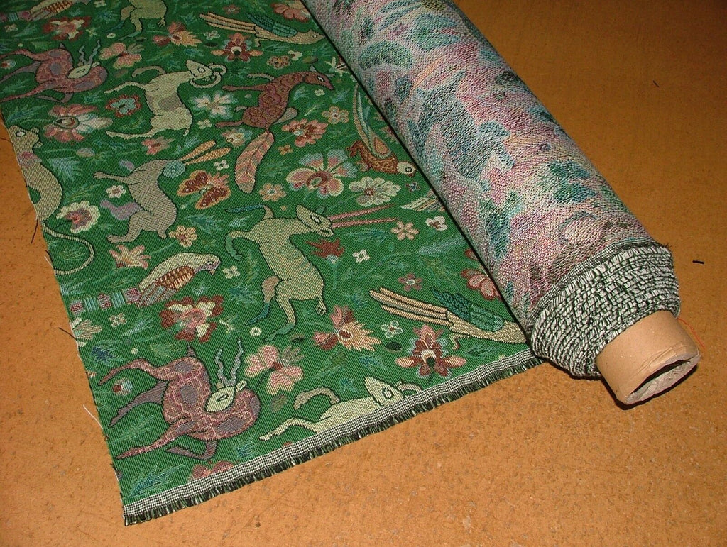 Tudor Forest Tapestry Green Fabric Curtain Upholstery Cushions Table Runner