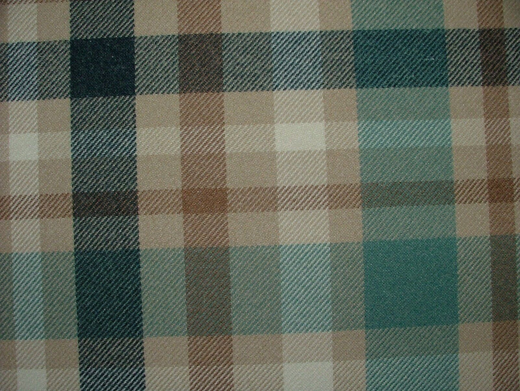 Tobermory Teal Wool Effect Thick Tartan Upholstery Curtain Cushion Fabric