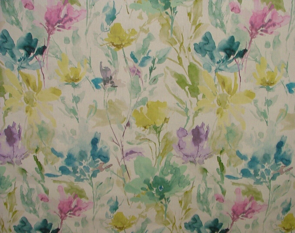 2.4 Metres iLiv Water Meadow Jade Cotton Fabric Cushion Curtain Upholstery