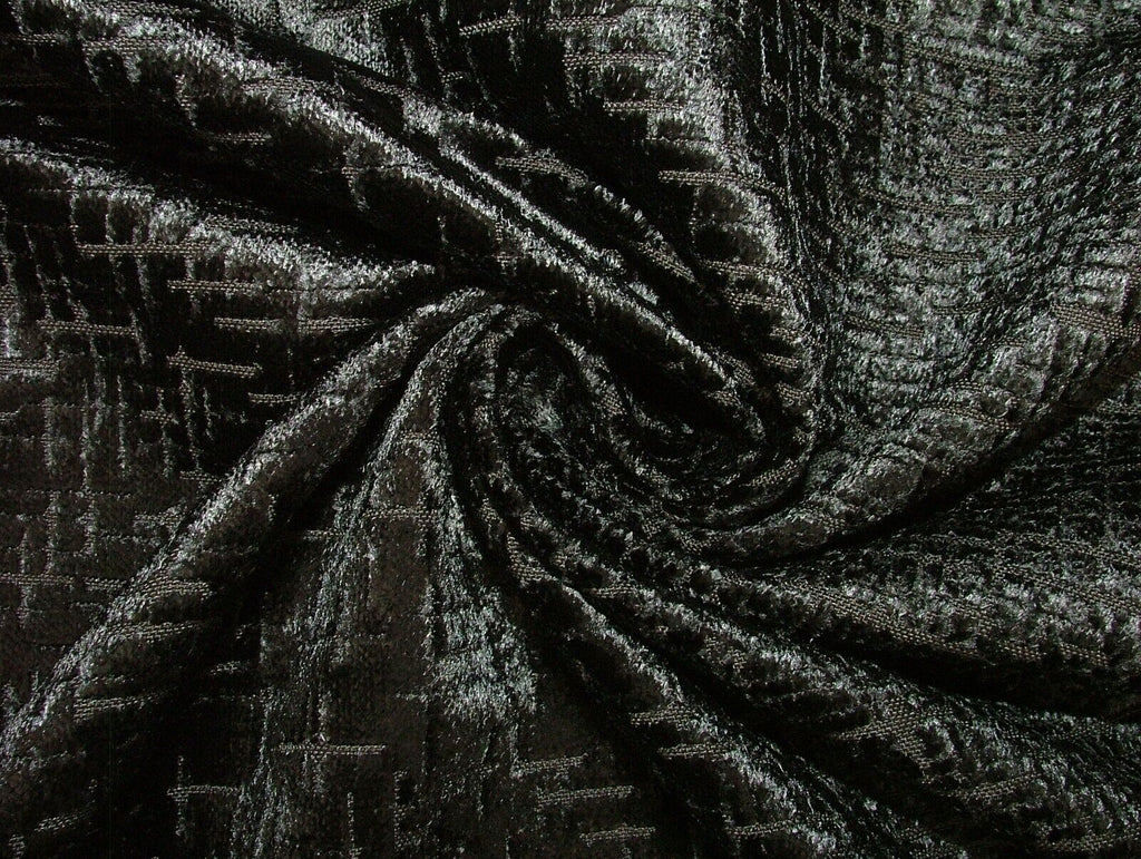 12 Metre iLiv Vivaldi Black Velvet Upholstery Cushion Curtain Fabric RRP £720.00