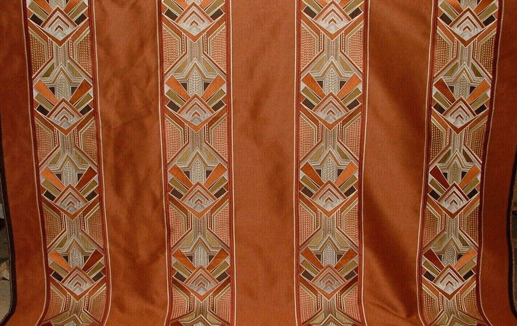 Art Deco Embroidered Gatsby Amber Jacquard Curtain Upholstery Cushion Fabric