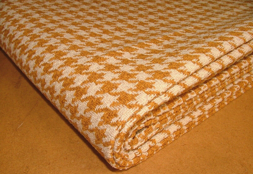 2 Metres iLiv Houndstooth Mustard FR Upholstery Fabric Cushion Upholstery