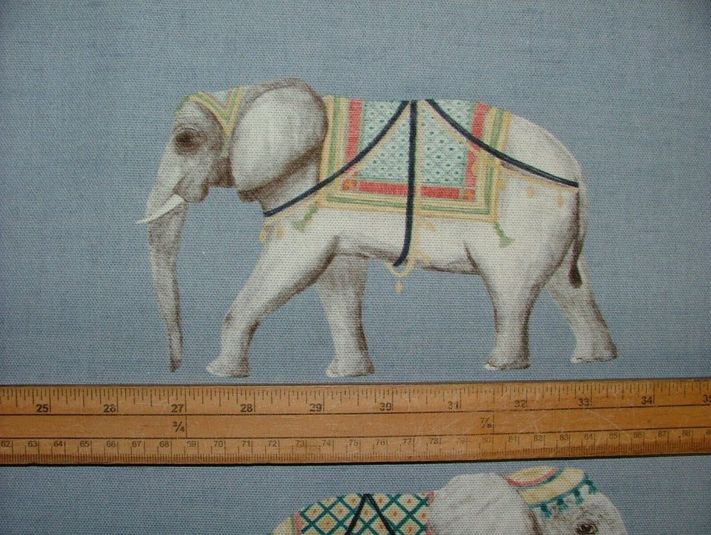 Jaipur Indian Elephant Blue 100% Cotton Curtain Upholstery Cushion Blind Fabric