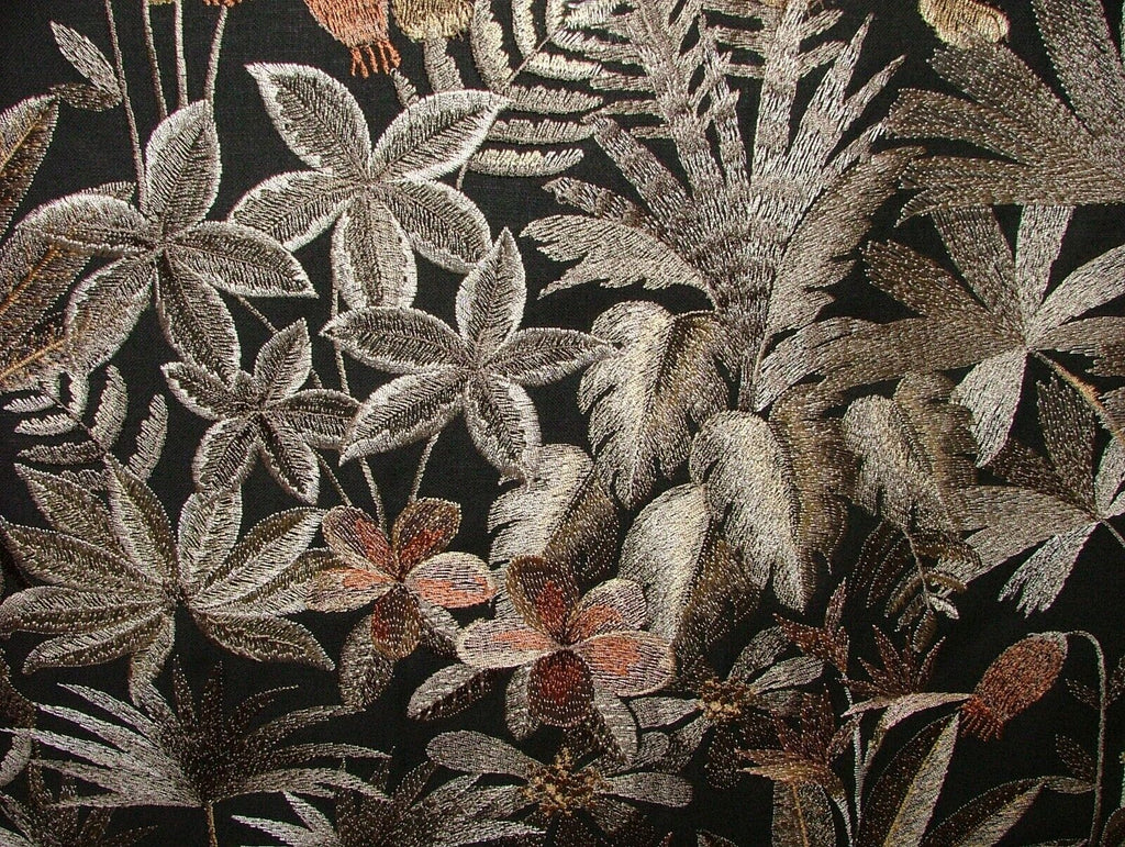 Tropical Forest Tiger Cocoa Embroidered  Fabric Curtain Upholstery Cushion