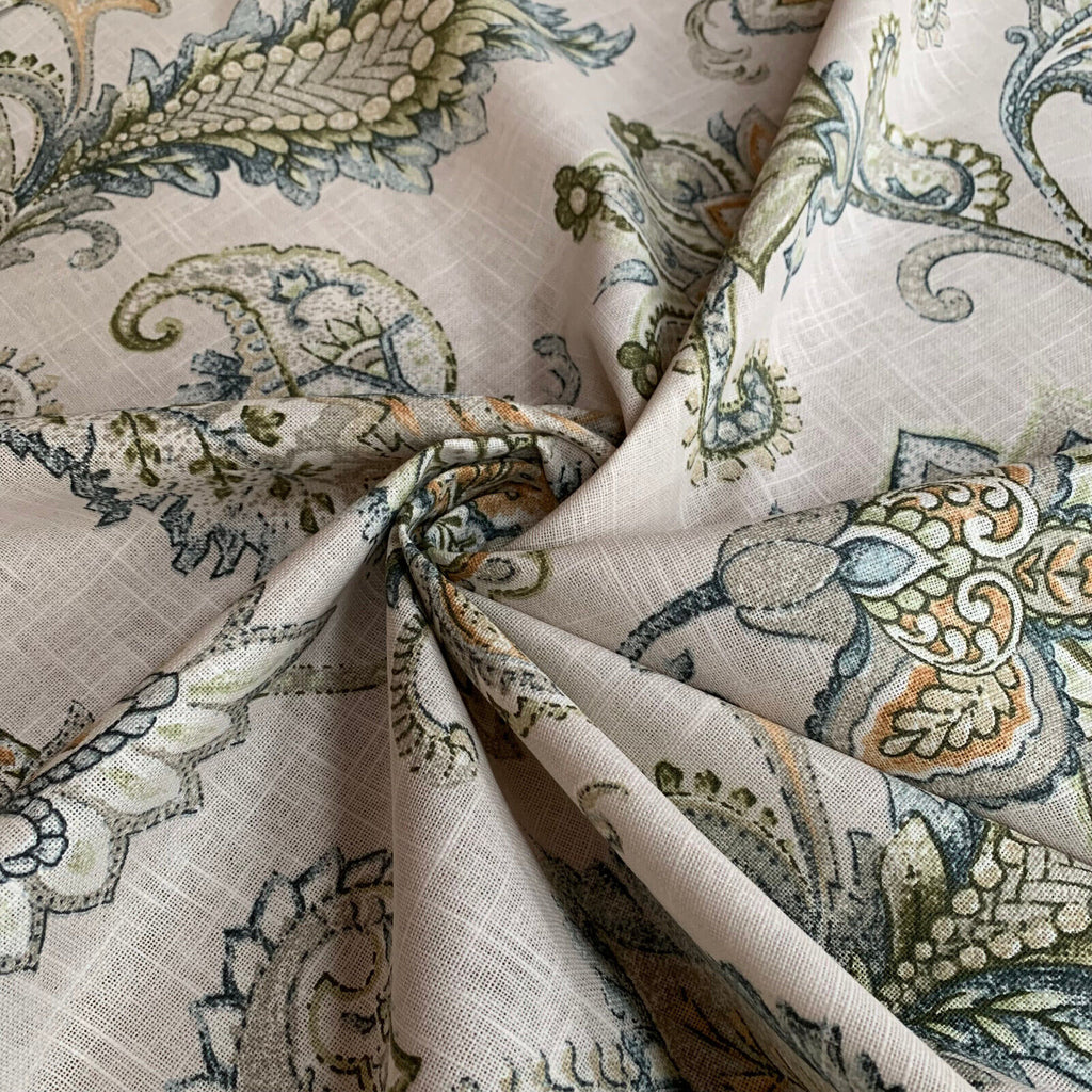 2.4 Metres iLiv Pembury Thyme 100% Cotton Fabric Curtain Upholstery Cushion