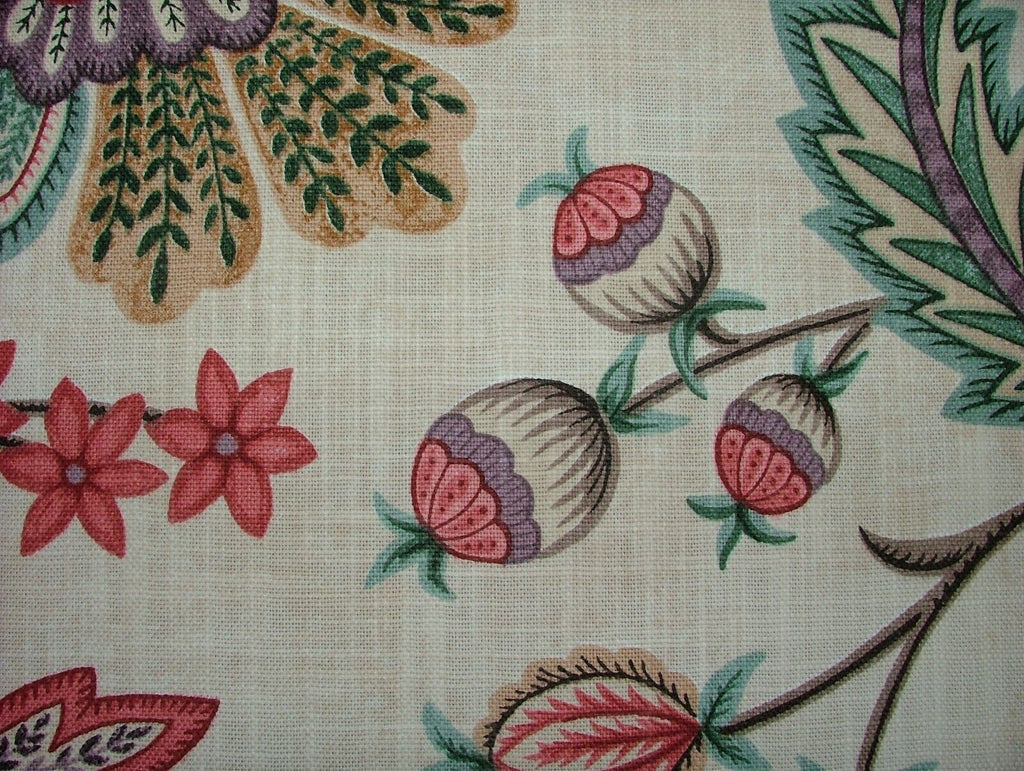 Chanterelle Wineberry Ornate Bird Floral Curtain Upholstery Cushion Blind Fabric