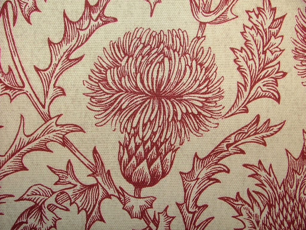 2.8m iLiv Carlina Garnet Thistle Cotton Curtain Upholstery Cushion Fabric