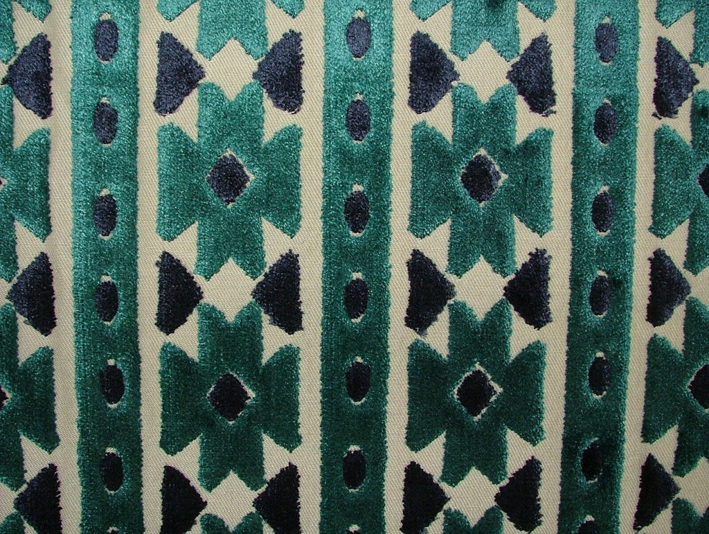 Kasbah Teal Extra Thick Plush Velvet Fabric Curtain Upholstery Cushion