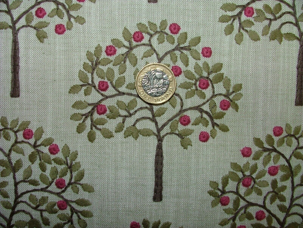 2.8 Metre Orange Grove Mist Embroidered Fabric Curtain Upholstery Cushion