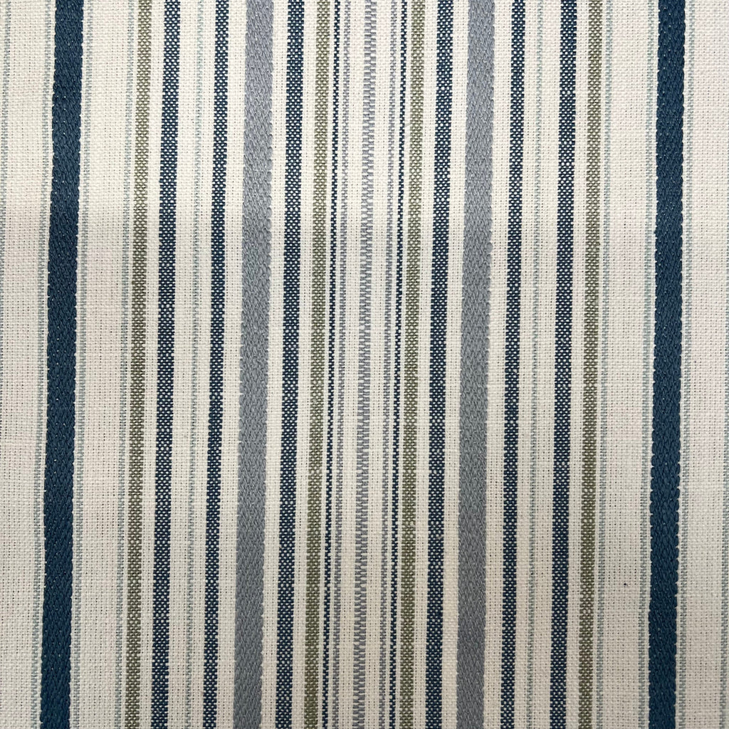 1 Metre iLiv Somerville Aqua Woven Stripe Curtain Upholstery Cushion Fabric4