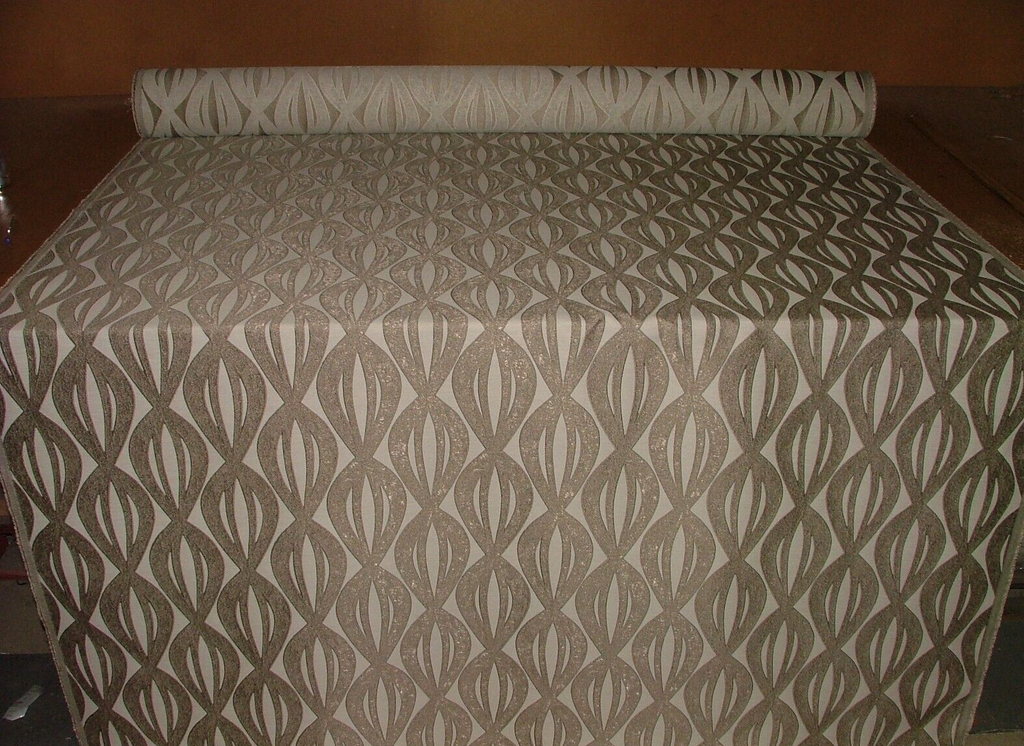20 Meter Geometric Bronze Woven Jacquard Fabric Curtain Cushion Soft Furnishing