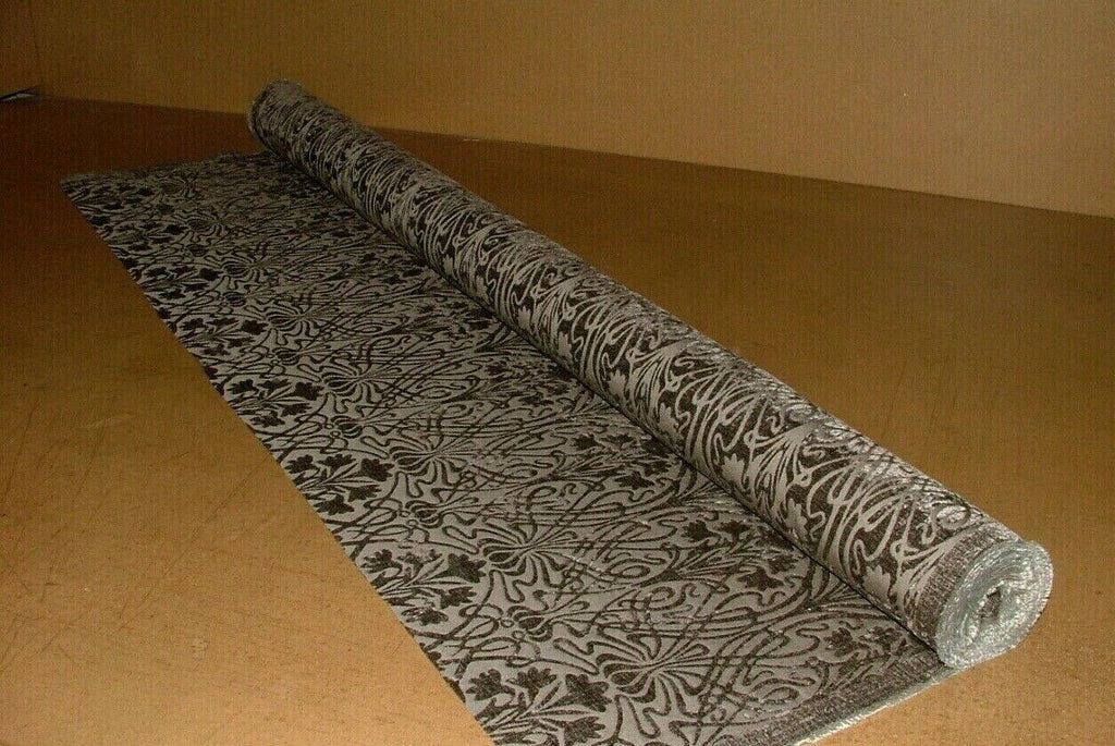 10 Metres Art Nouveau Peat Brown Chenille Fabric Curtain Upholstery Cushion