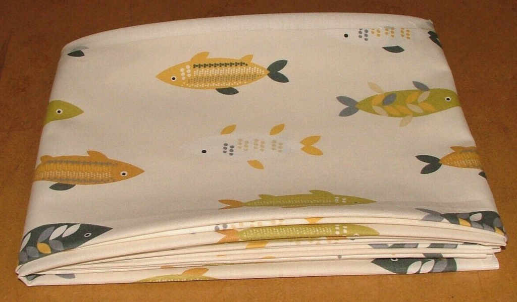 3.1 Metres iLiv Mr Fish Saffron Cotton Fabric Cushion Curtain Upholstery