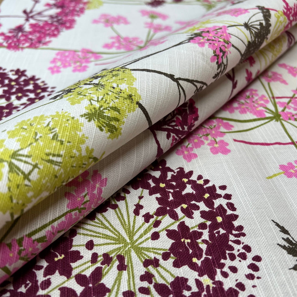 iLiv Cotton Curtain Fabric 5 Metres Hedgerow Magenta Upholstery Cushion Blind10