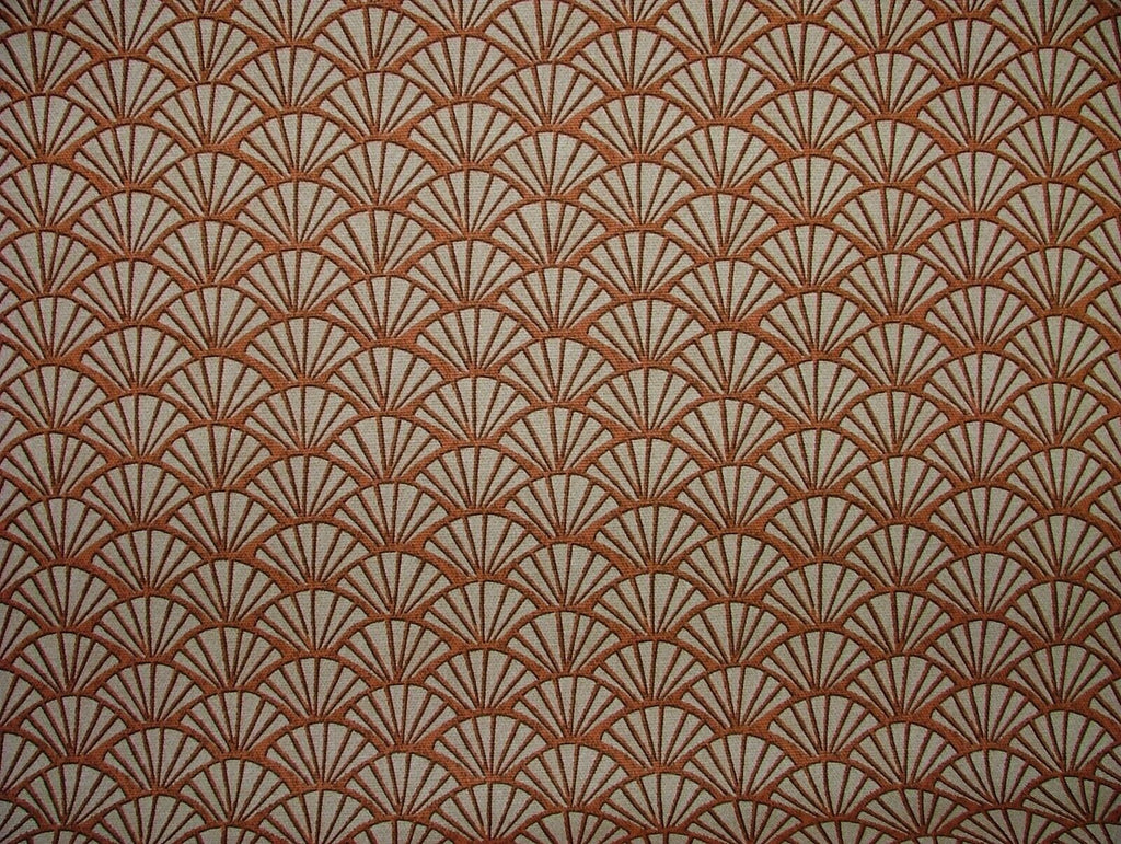 2.5 Metres Art Deco Fan In Koi 100% Cotton Fabric Cushion Curtain Upholstery Use