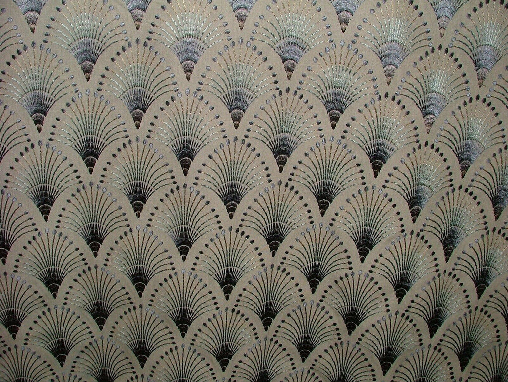 Embroidered Art Deco Fan Cloud Fabric Curtain Upholstery Cushion Soft Furnishing