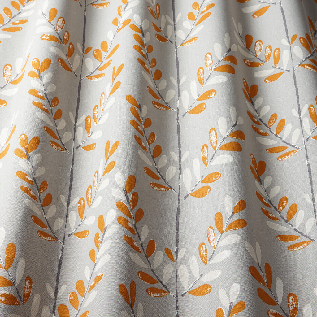 3.3 Metres iLiv Scandi Sprig Tangerine Cotton Fabric Cushion Curtain Upholstery