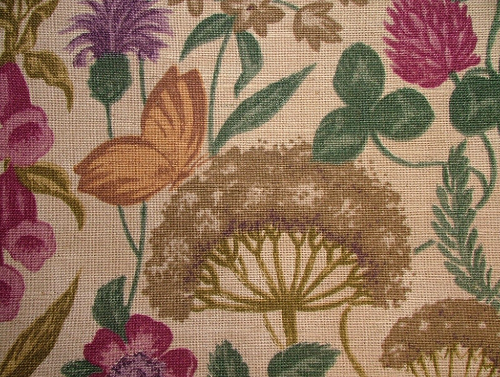 2.4 Metres iLiv Field Flowers Elderberry Linen Mix Fabric Cushion Curtain