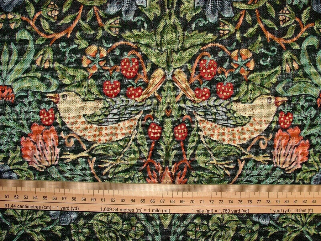 William Morris Strawberry Thief Tapestry Curtain Upholstery Cushion Fabric