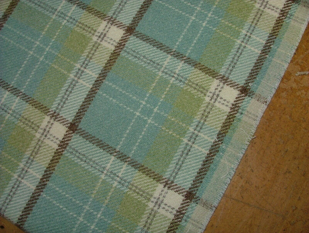 8 Metres Cornflower Blue Wool Effect Thick Tartan Upholstery Curtain Fabric