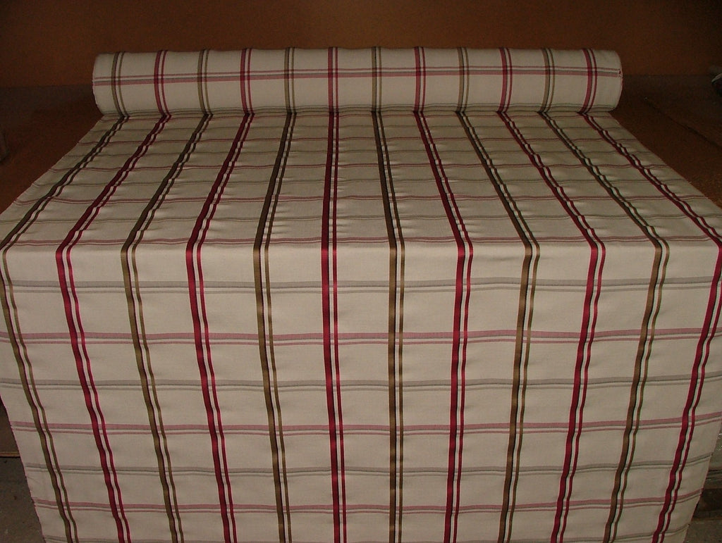 Romo Curtain Upholstery Fabric Quincey Redcurrant Woven Check - 14 Metres1