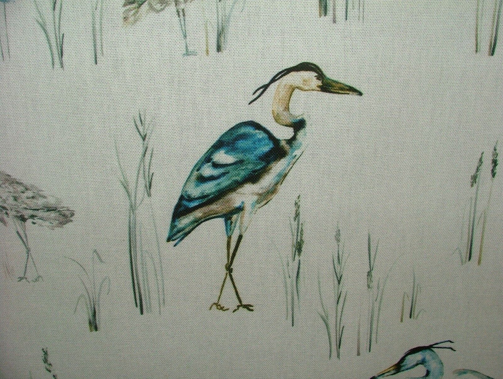 iLiv Herons Lagoon Cotton Curtain Upholstery Cushion Roman Blind Bird Fabric