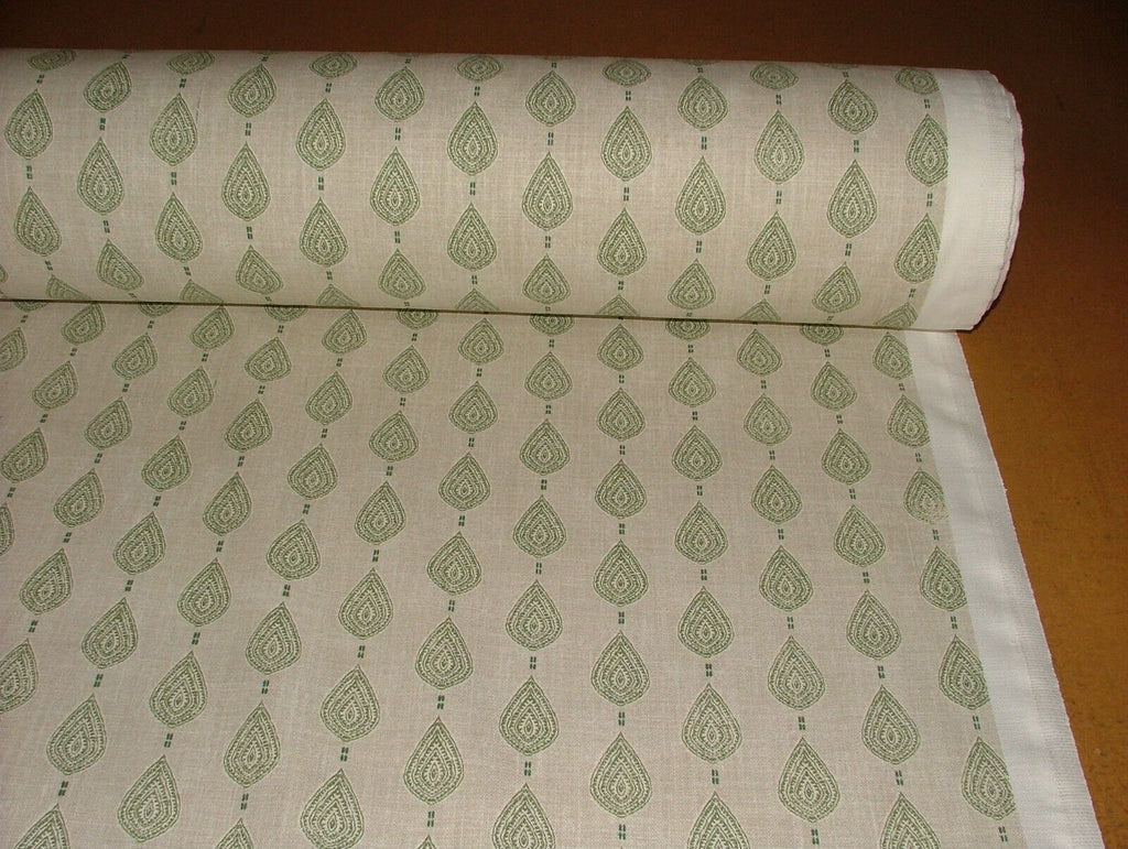 1.7 Metres iLiv Indo Sage Green Batik Leaf Fabric Curtain Cushion Upholstery