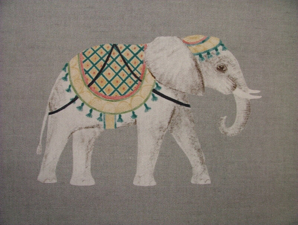 Jaipur Indian Elephant Grey 100% Cotton Curtain Upholstery Cushion Blind Fabric