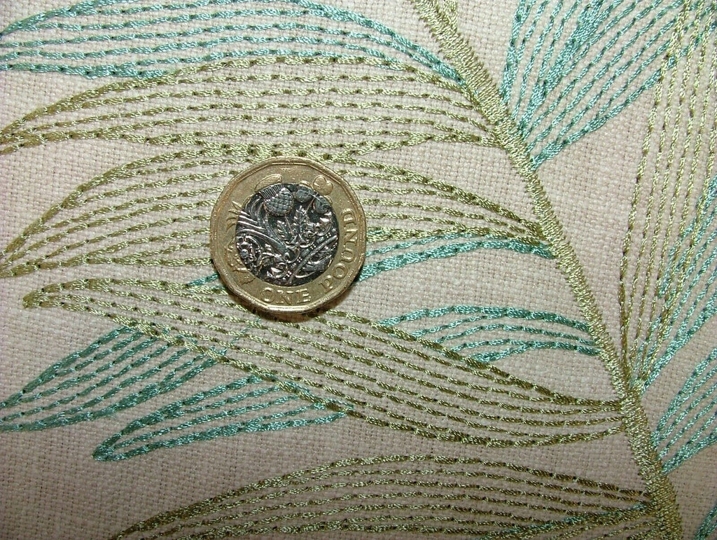 3 Metres iLiv Antigua Lagoon Embroidered Fabric Curtain Upholstery Cushion