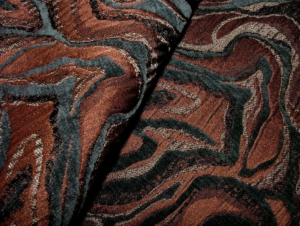 Oil Spill Copper Chenille Woven Jacquard Fabric Upholstery Cushion Curtain