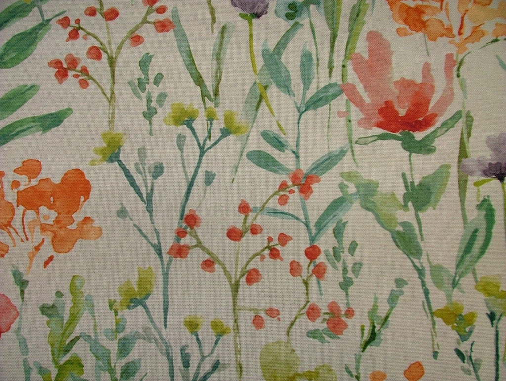 4.3 Metres iLiv Wild Flowers Clementine Cotton Fabric Cushion Curtain Upholstery