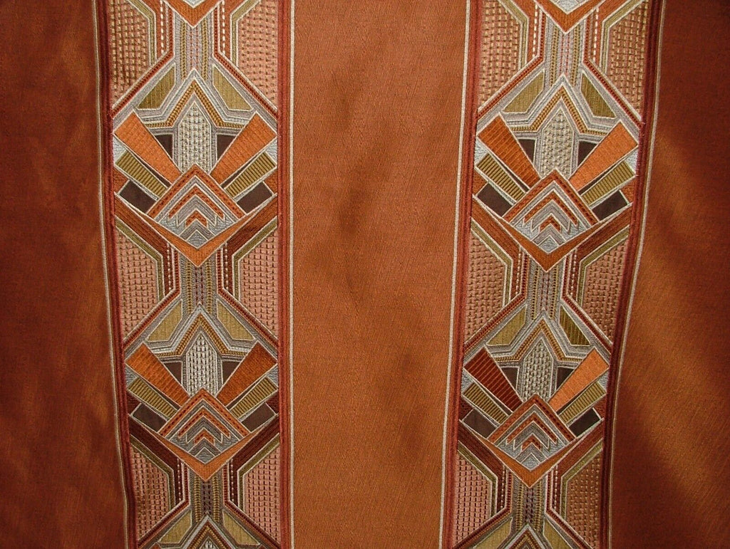 Art Deco Embroidered Gatsby Amber Jacquard Curtain Upholstery Cushion Fabric