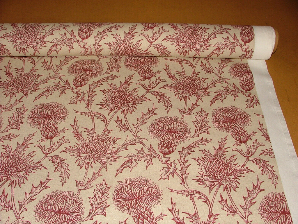 2.8m iLiv Carlina Garnet Thistle Cotton Curtain Upholstery Cushion Fabric