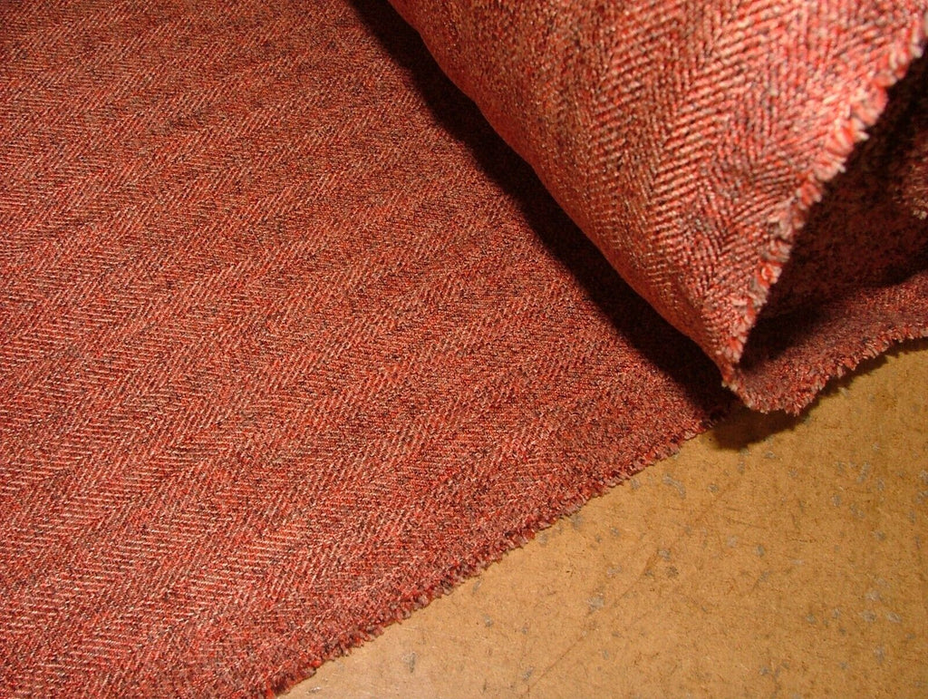 25 Metres Ginger Spice Herringbone Fabric Curtain Cushion Upholstery Multi Use