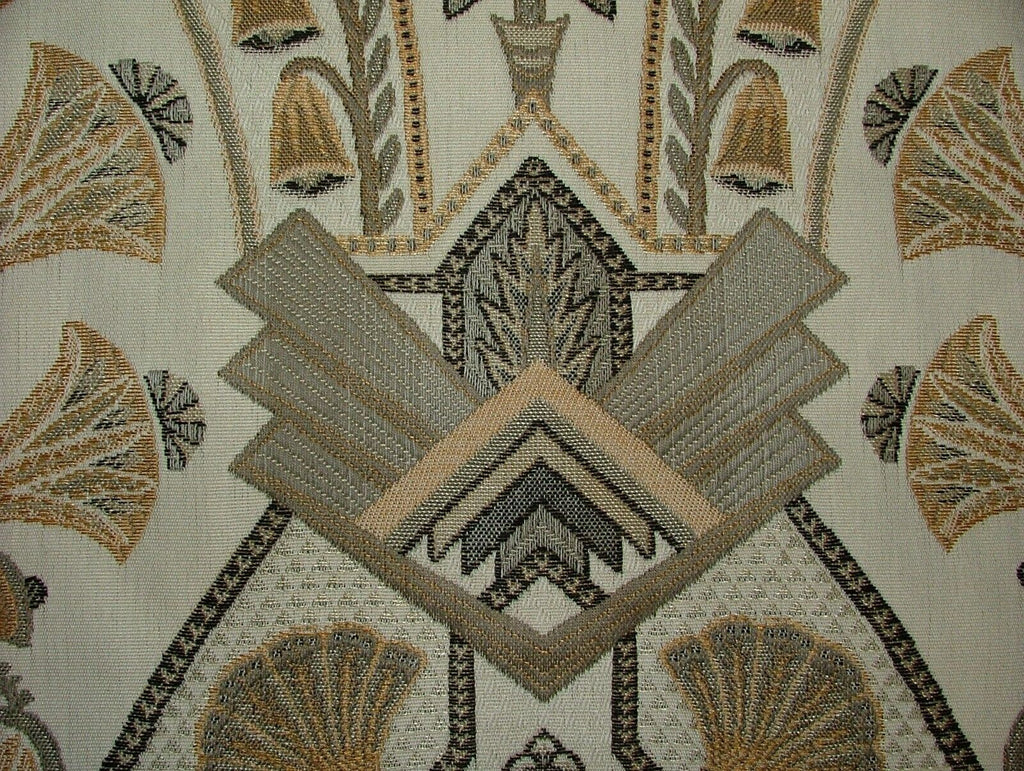 Art Deco Madison Soft Gold  Woven Jacquard Curtain Upholstery Cushion Fabric