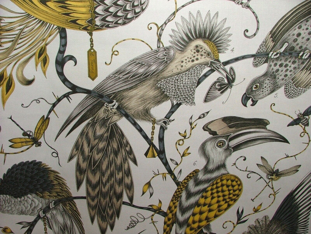 Emma J Shipley Fabric Audubon Gold Cotton Curtain Upholstery Cushion Fabric