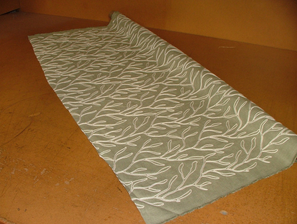 1 Metre iLiv Twig Sage Embroidered Fabric Curtain Blind Upholstery Cushion12