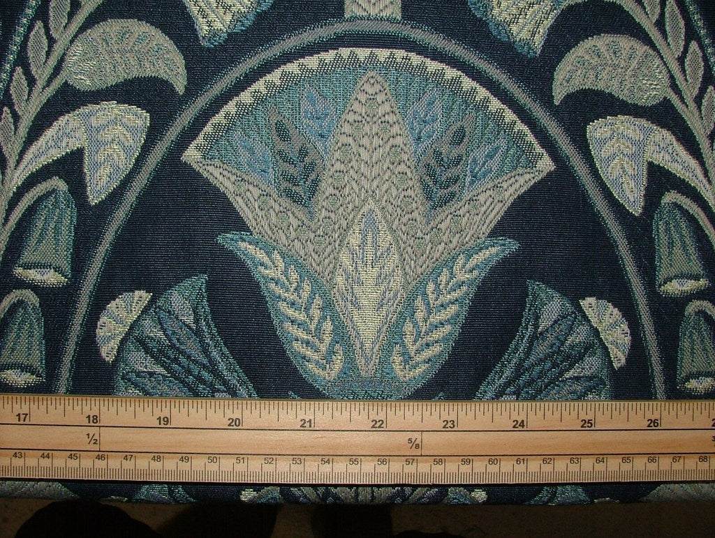 Art Deco Madison Sapphire Blue Thick Jacquard Curtain Upholstery Cushion Fabric