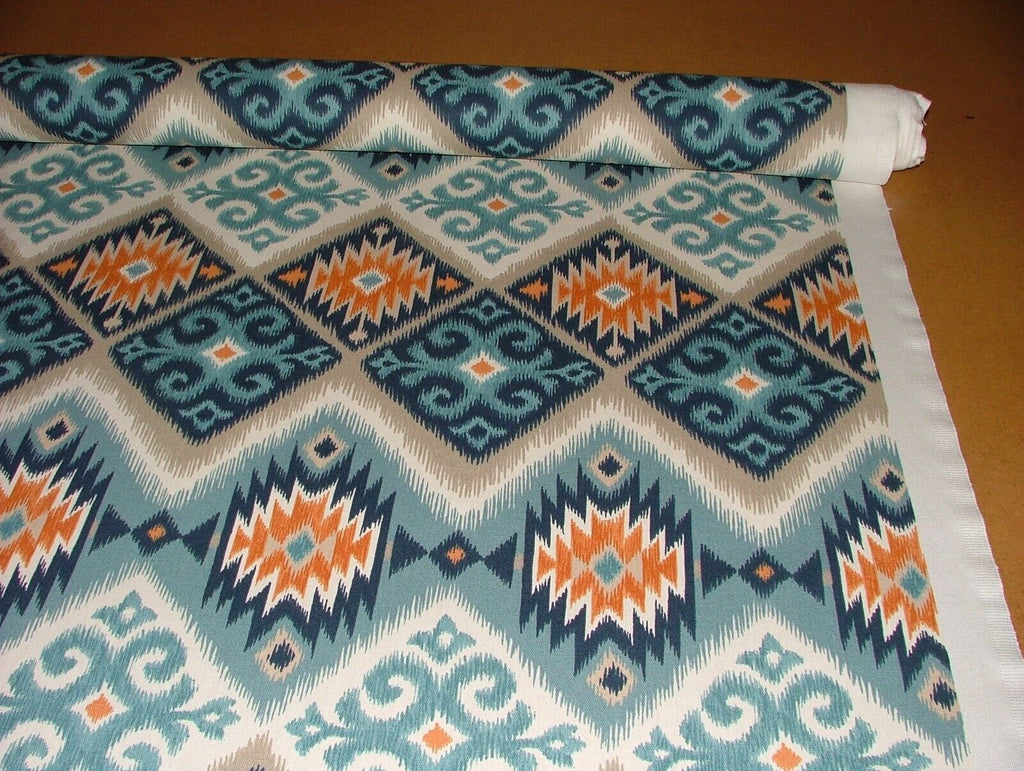 3.5 Metres iLiv Navajo Teal Woven Cotton Fabric Cushion Curtain Upholstery